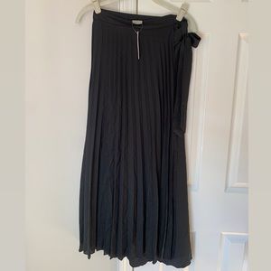 ASOS Black Pleated Midi Skirt